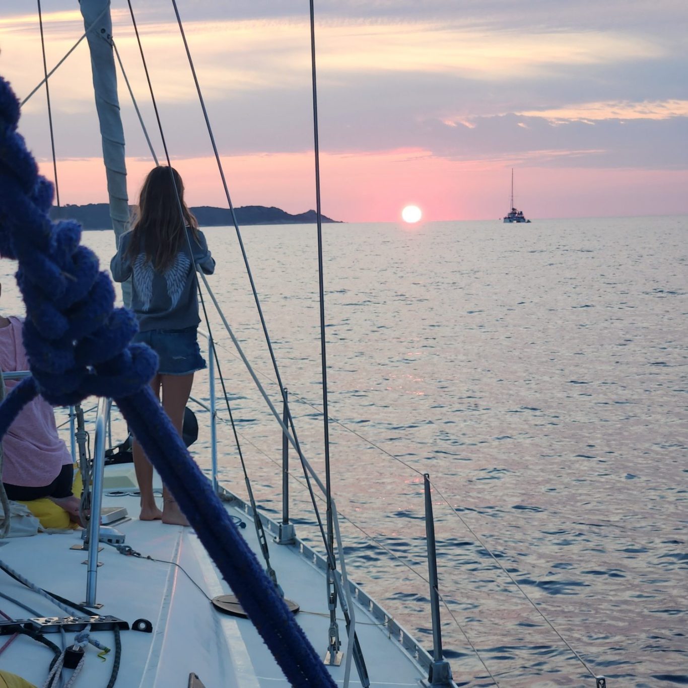 croisière coucher de soleil dans le golfe de Saint-Florent
